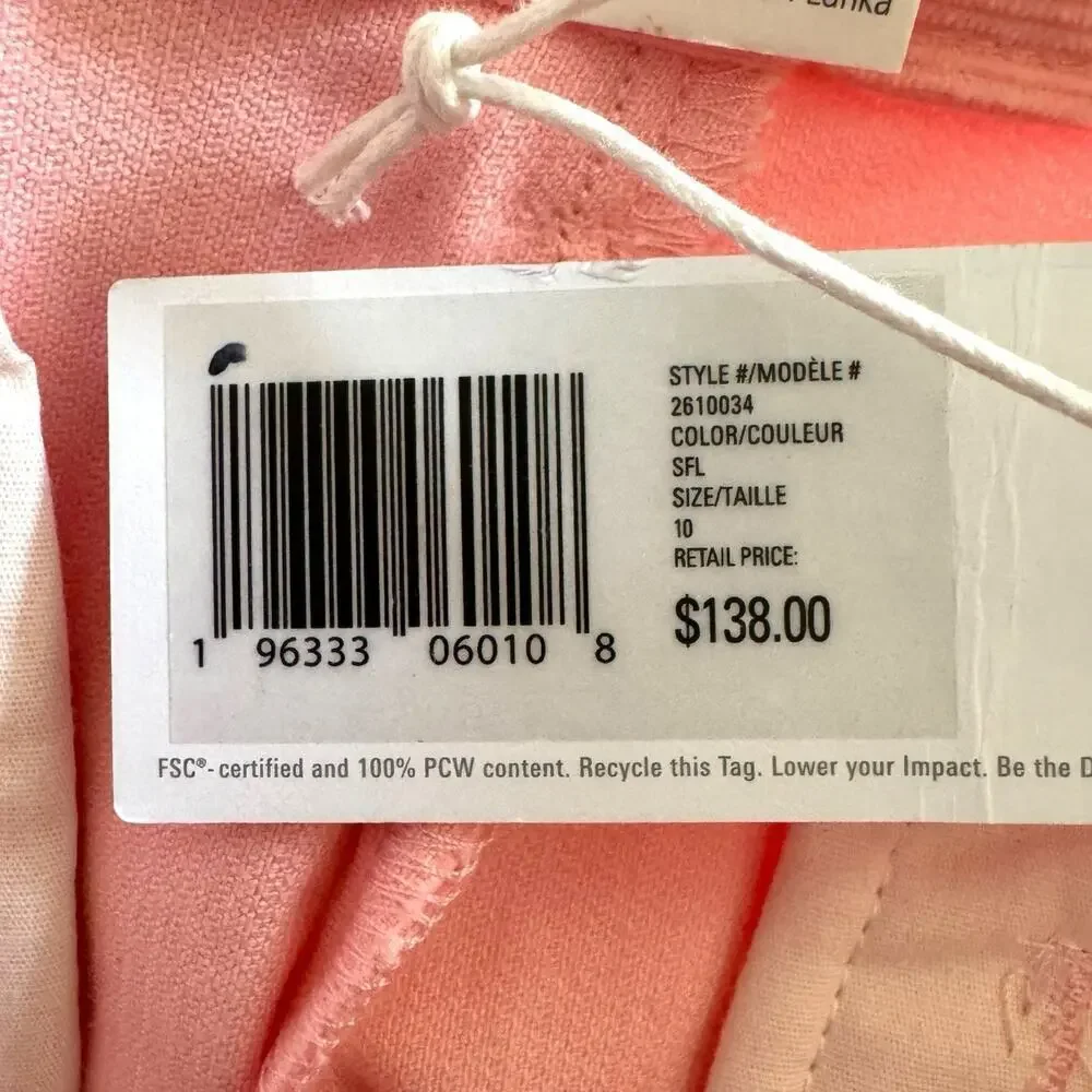NWT Outerknown Avery Cotton High Waisted Corduroy Bootcut Pants Pink Women's 10